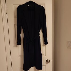 Mendocino Black Longline Blazer with Tie Waist